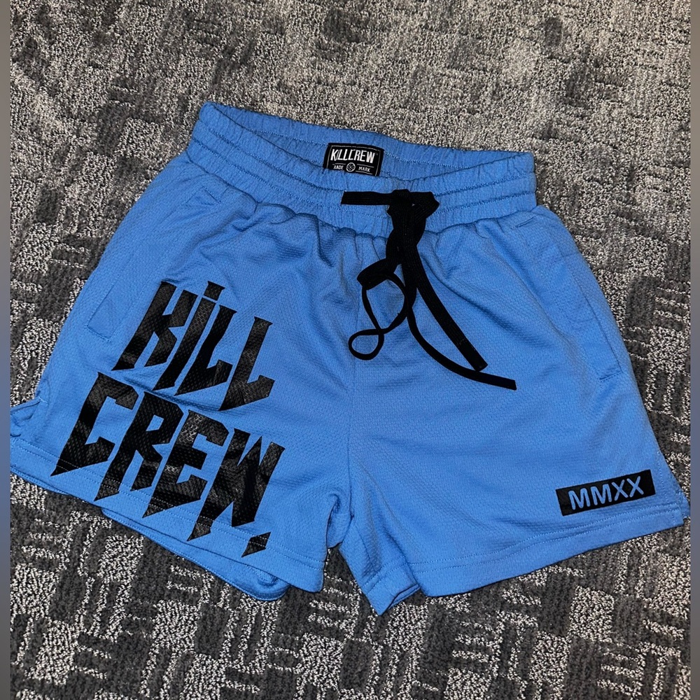 MUAY THAI SHORTS (MID THIGH CUT) - BLUE